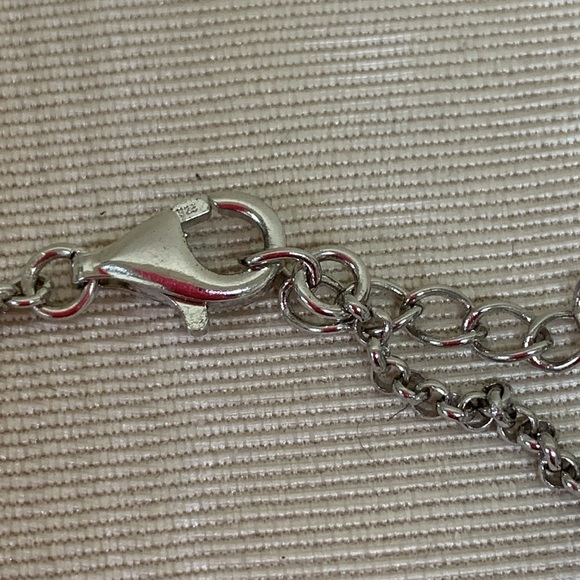 Sterling Silver Chain and CZ and Smoky Gray Briolette Bracelet - Picture 7 of 7